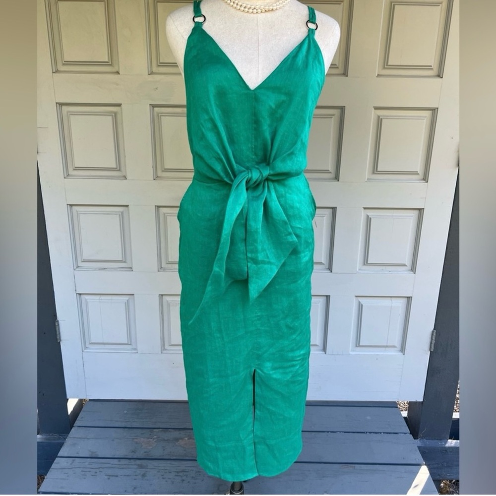 Elegant Green Sleeveless Dress brand is REISS